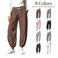 thumbnail image 1 of Aezemi Women Dots Jogger Sweatpants Drawstring Printed Fashion Barrel Curved Leg Outdoor Pants with Pockets Elastic Waist Pull on Winter Fall Workout Running Trousers S, 1 of 8