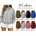 thumbnail image 1 of Aezemi Women Full Zip Oversized Sweatshirt with Cargo Pockets Mock Neck Zip up Fashion Loose Fit Fall Winter Outerwear Coat Casual Trendy Long Sleeve No Hood Sweatshirt for Women XL, 1 of 6