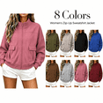thumbnail image 1 of Aezemi Women Full Zip Oversized Sweatshirt with Cargo Pockets Mock Neck Zip up Fashion Loose Fit Fall Winter Outerwear Coat Casual Trendy Long Sleeve No Hood Sweatshirt for Women XL, 1 of 6