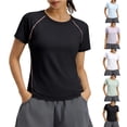 thumbnail image 1 of Aezemi Women Sports T Shirts, Breathable Workout Loose Fit Short Sleeve Tees, Summer Round Neck Yoga Running Tops, 1 of 6