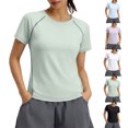 thumbnail image 1 of Aezemi Women Sports T Shirts, Breathable Workout Loose Fit Short Sleeve Tees, Summer Round Neck Yoga Running Tops, 1 of 6