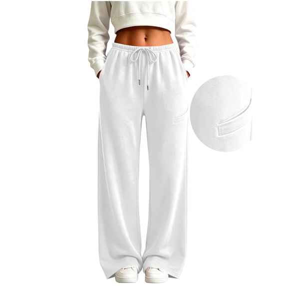 Aezemi Women Straight Leg Workout Sweatpants with 3 Pockets Loose Fit Comfy Soft Elastic Waist Drawstring Outerwear Womens Baggy Fashion Sports Gym Running Sweatpants XL