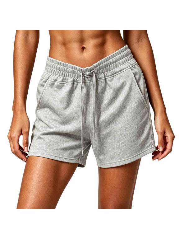 Women Sweat Shorts High Waisted Elastic Waist Drawstring Loose Comfy Shorts, Outdoor Training Sports Casual Bottoms, M-5XL