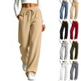thumbnail image 1 of Aezemi Women Wide Leg Sweatpants High Waisted Drawstring Loose Fit Casual Travel Pants Baggy Fall Summer Fashion Sports Joggers with Pockets XXL, 1 of 9