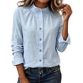thumbnail image 1 of Aezemi Womens Button down Shirts, Work Lightweight Tailored Long Sleeve Dress Blouses, Collared Work Dressy Casual Tops, S-3XL, 1 of 9