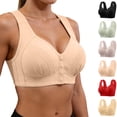 thumbnail image 1 of Aezemi Womens Front Closure Bras Plus Size Push up Wireless Lightweight Supportive Brassiere Older Women V Neck Thick Straps Comfy Everyday Bralette with No Underwire 42, 1 of 9