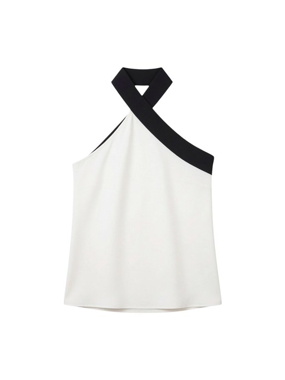 Womens Halter Neck Tank Tops, Criss Cross Open Back Summer Sleeveless Blouses, Backless Casual Lightweight Fashion Top