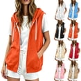 thumbnail image 1 of Aezemi Womens Sleeveless Hoodie Sweatshirts Full Zip Hooded Drawstring Fashion Jackets Workout Winter Fall Outdoor Casual Tops with Pockets L, 1 of 7