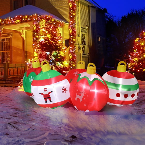 Aezusy 6.9 FT Christmas Inflatable Decorations 5 Pcs Lighted Inflatable ...