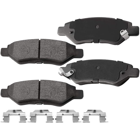 Afa Motors Rear Brake Pads w/Hardware Kits Fits Cadillac CTS SRX, Chevrolet Camaro, Saab 9-4x-Ceramic Brake Pads-4 Pack