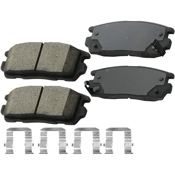 Afa Motors Rear Brake Pads w/Hardware Kits Fits Chevrolet Equinox Captiva, GMC Terrain, Pontiac Torrent, Suzuki XL-7 VUE (All Models)-Ceramic Brake Pads-4 Pack