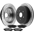 thumbnail image 1 of Afa Motors Rear Brake Rotors 309mm Drilled Slotted Brake Rotor & Ceramic Pads Fits for Lexus RX350 RX450H, Toyota Sienna Highlander (Excluding 2014 Hybrid Limited), 1 of 6