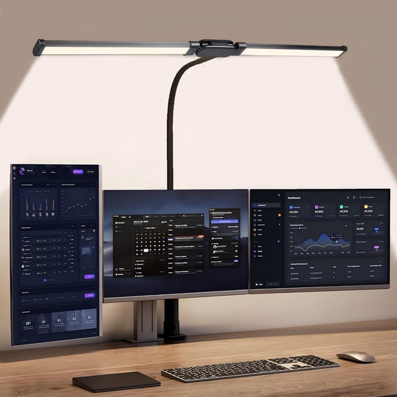 DKTIOP Desk Lamp - 12W Ultra Bright Auto Dimming Desk Light, Multi-Angle Adjustment, 10-Level Dimmable