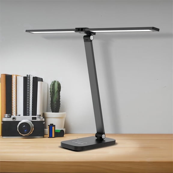 Afaoiry LED Desk Lamp with USB Charging Port, 50 Lighting Modes Dual Swing Arm Architect Table Lamp Light Desk Lamp for Home Office Dorm Piano Nail