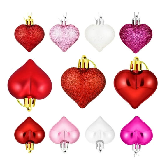 Afdoent 36Pcs Valentine's Day Heart Ornaments Heart Shaped Valentines Hanging Decorations Gifts For Valentine's Day Wedding Anniversary The Holiday