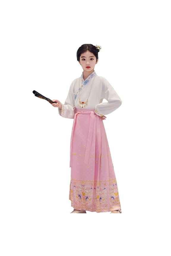 Baby Girl Clothes Dress For Girls Horse Face Skirt Classical Style Long Sleeve Ancient Fashion Clothes Outfits 6-7 Years