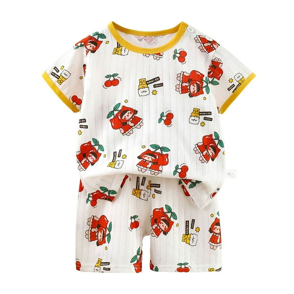 Afdoent Baby Girl Clothes Toddler Baby Casual Playwear Breathable Animal Print Round Neck Top With Elastic Waist Pants For Spring Summer Fashion 12-18 Months