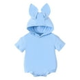 thumbnail image 1 of Afdoent Baby Toddler Boys Clothes Baby Boys Girls Long Sleeve Solid Color Easter Rabbit Ear Romper Kids Clothes For 18-24 Months, 1 of 7