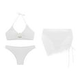 thumbnail image 1 of Afdoent Bikini Sets For Women 3 Piece Bathing Suits Halter Bathing Suits With Cover Up Skirt Beach Swimwear, 1 of 3