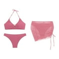 thumbnail image 1 of Afdoent Bikini Sets For Women 3 Piece Bathing Suits Halter Bathing Suits With Cover Up Skirt Beachwear, 1 of 4