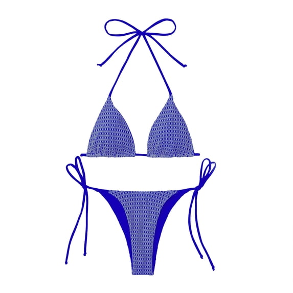 Afdoent Bikini Sets For Women Ladies Summer Bikini Colour Block Printed Split Swimsuit Halter Bathing Suits Swimwear 2026 Retro Swimsuit