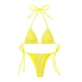 thumbnail image 1 of Afdoent Bikini Sets For Women Ladies Summer Bikini Colour Block Printed Split Swimsuit Halter Bathing Suits Swimwear Beachwear, 1 of 6