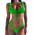 thumbnail image 1 of Afdoent Bikini Sets For Women New Lace Up Bikini Solid Color Split Women's Swimsuit Good Selling Set Beach Swimwear, 1 of 4