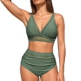thumbnail image 1 of Afdoent Bikini Sets For Women Retro High Waisted Bathing Suit Racerback Bikini Swimsuits Beachwear, 1 of 4