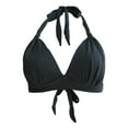 thumbnail image 1 of Afdoent Bikini Tops For Women 50S Neck Tie Knot Back Soft Padding Bikini Top Swimsuit Bathing Suit Tops Only, 1 of 2