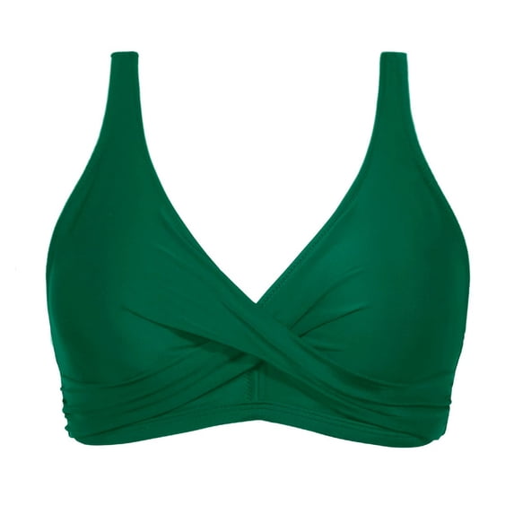 Afdoent Bikini Tops For Women Full Coverage Bikini Gathering Sports Bra Swimsuit Top Bathing Suits Top Only