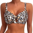 thumbnail image 1 of Afdoent Bikini Tops For Women Ruffle Flounce Bikini Leopard Print Swimsuit Top Bathing Suits Top Only, 1 of 5