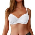 thumbnail image 1 of Afdoent Bikini Tops For Women Underwire Push Up Bikini Top Solid Color Women Swimsuit Tops Bathing Suit Bra Tops Only, 1 of 5