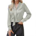 thumbnail image 1 of Afdoent Blouses For Women Blouses For Women Dressy Bow Tie Neck Long Sleeve Work Shirt Formal Casual Wear Summer Outfits 2025, 1 of 4