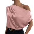 thumbnail image 1 of Afdoent Blouses For Women Solid Color Sleeveless Shirt With Irregular Shoulders One Neck Pullover Fashion, 1 of 1