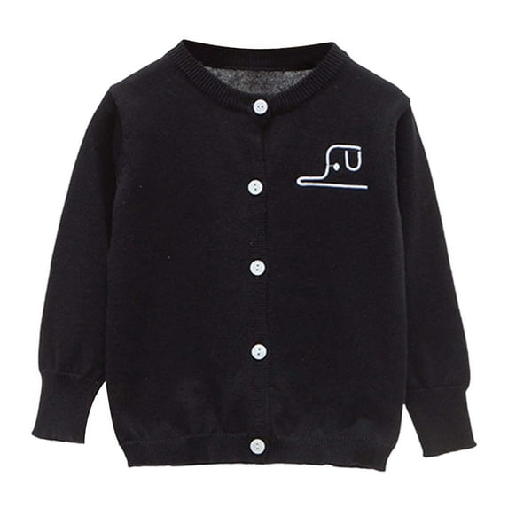 Afdoent Boy'S Winter Coat Boys Girls Cartoon Embroidered Knit Sweater Long Sleeve Casual Outerwear For Children Autumn Soft Comfortable 3-4 Years