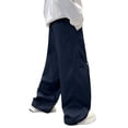 thumbnail image 1 of Afdoent Boys Baggy Jeans Wide Leg Casual Trousers Fashion Loose Fit Long Pants For Big Kids And Teenagers Comfortable Daily Wear Streetwear Fashion 7-8 Years, 1 of 8