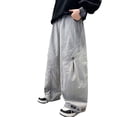 thumbnail image 1 of Afdoent Boys Baggy Jeans Wide Leg Casual Trousers Fashion Loose Fit Long Pants For Big Kids And Teenagers Comfortable Daily Wear Trendy Fashion Trousers 4-5 Years, 1 of 7