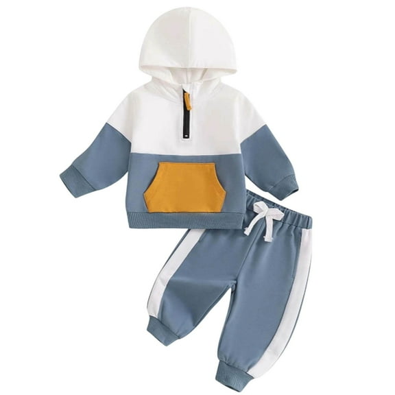 Afdoent Boys Clothing Set Toddler Hoodie And Pants 2 Piece Comfy Casual Winter Clothes For Soft Fabric Playwear 12-18 Months