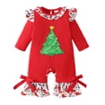 Afdoent Boys Girls Jumpsuit Christmas Cute Prints Ruffle Jumpsuit Long ...