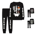 thumbnail image 1 of Afdoent Boys Pajamas Set Halloween Skeleton Pjs Glow In The Dark Sleepwear Pant Sets Kids Jammies Toddler Kids Fall Winter Loungewear Holiday Pjs Cute 4-5 Years, 1 of 9