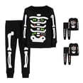 thumbnail image 1 of Afdoent Boys Pajamas Set Halloween Skeleton Pjs Glow In The Dark Sleepwear Pant Sets Kids Jammies Toddler Kids Fall Winter Loungewear Holiday Pjs Leisure 2-3 Years, 1 of 9