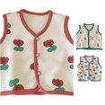 thumbnail image 1 of Afdoent Boys Sweater Vest Toddler Fall Winter Thick Warm V Neck Sweater Vest Cute Sleeveless Outerwear Kids Clothes 18-24 Months, 1 of 5