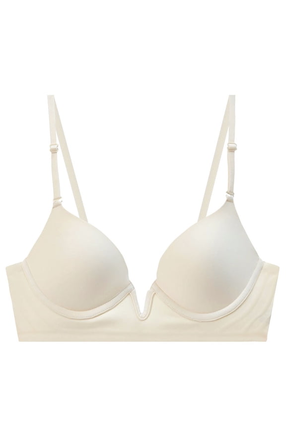 Bras For Women Deep V Low Cut Large Open Back U Shaped Back Seamless Underwear Small Chest Gathered Sagging Bra No Underwire Comfortable Everyday Bras