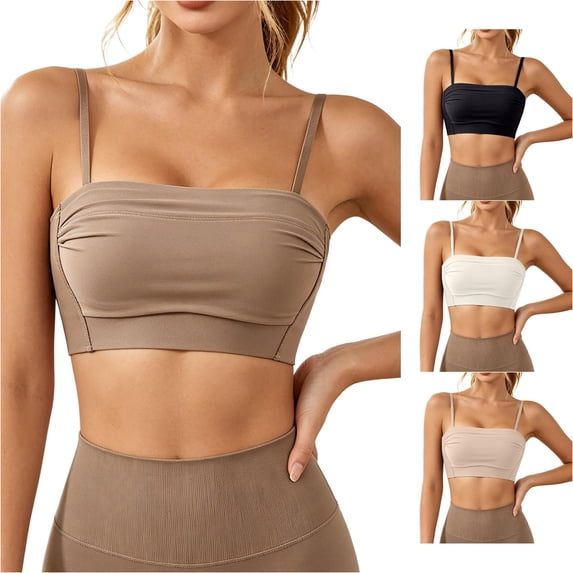 Afdoent Bras for Women Backless Bra for Seamless Racerback Convertible Strapless Bandeau Top Comfortable Breathable