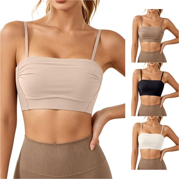 Afdoent Bras for Women Backless Bra for Seamless Racerback Convertible Strapless Bandeau Top Comfortable Breathable