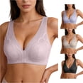 thumbnail image 1 of Afdoent Bras for Women Front Closure Lace Bralette Wireless Push Up Bra with Cups for Support and Comfort, 1 of 9