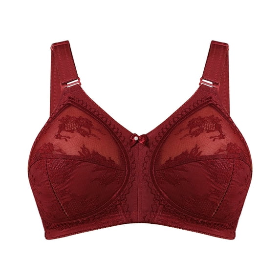 Afdoent Bras for Women Lace Adjustable Shoulder Strap Large Size Full Coverage Underwire Bra Breathable Lightweight