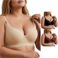 thumbnail image 1 of Afdoent Bras for Women Plus Size Full Coverage Push Up Bra with Underwire and Wide Straps for Enhanced Support Seamed Cups Comfortable Everyday Wear, 1 of 5