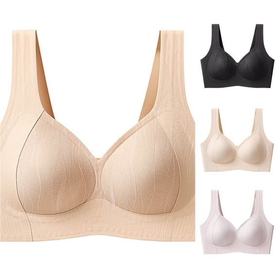 Afdoent Bras for Women Seamless Soft Support T Shirt Bra for Full Coverage Sagging Comfort Wireless Unlined Pullover Bralette