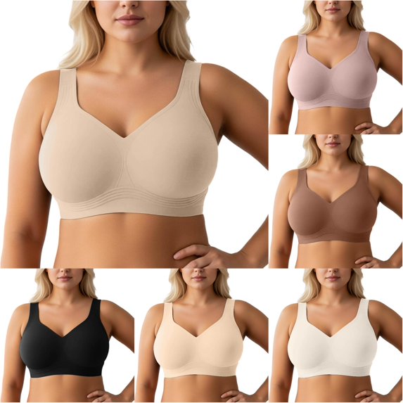 Afdoent Bras for Women Supportive Wireless Full Coverage Bras Seamless Comfort Everyday Bra for Plus Size